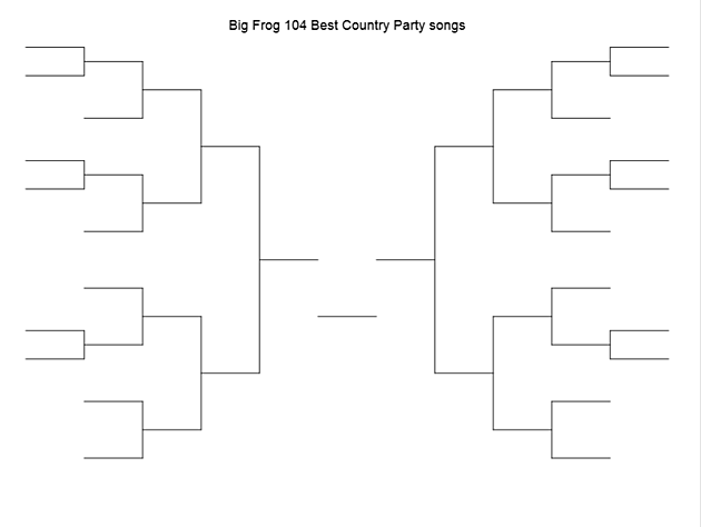 Frog Madness: Best Country Party Songs Bracket