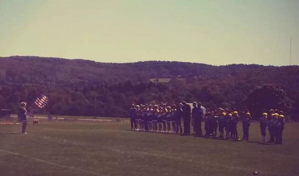Mount Markham Pop Warner Shows Respect To The Flag And Anthem