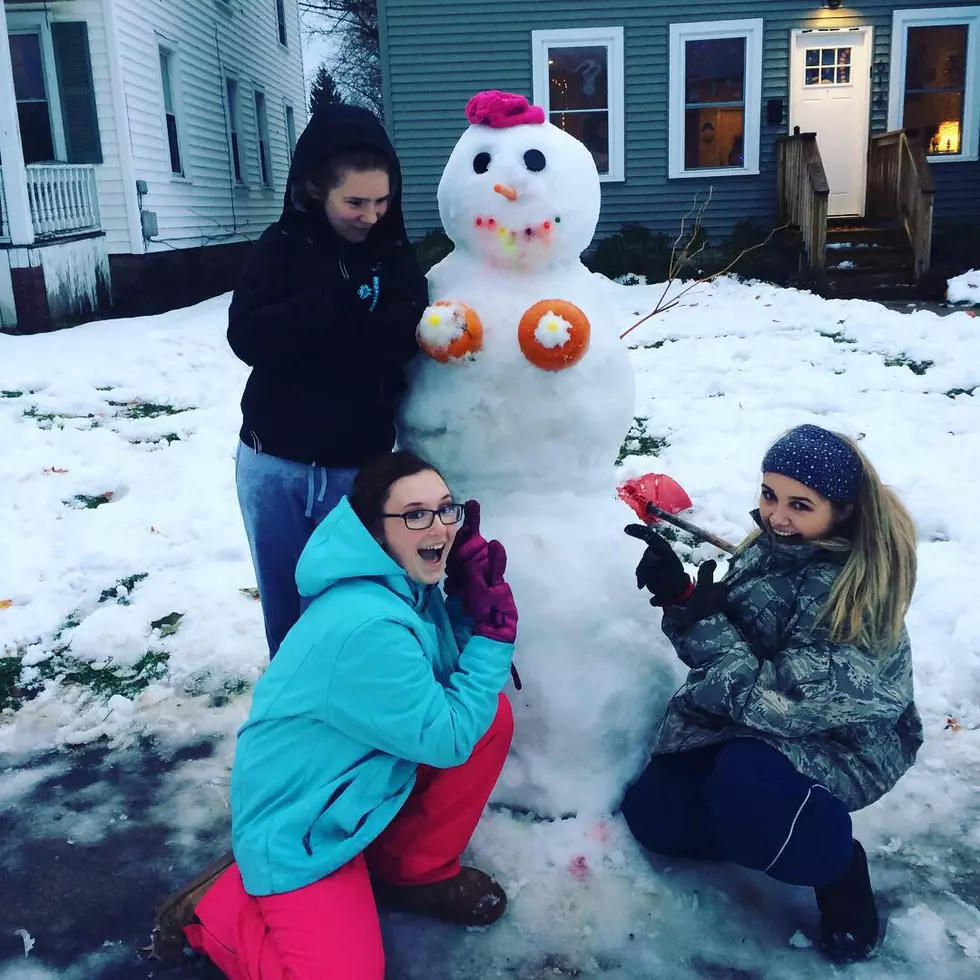 Rome Teens Build Snow-Woman