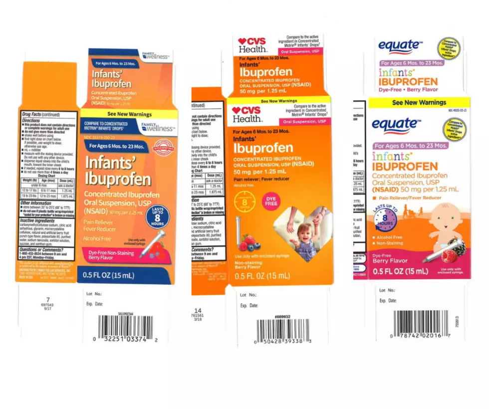 Infants’ Ibuprofen Recalled From Multiple National Retailers