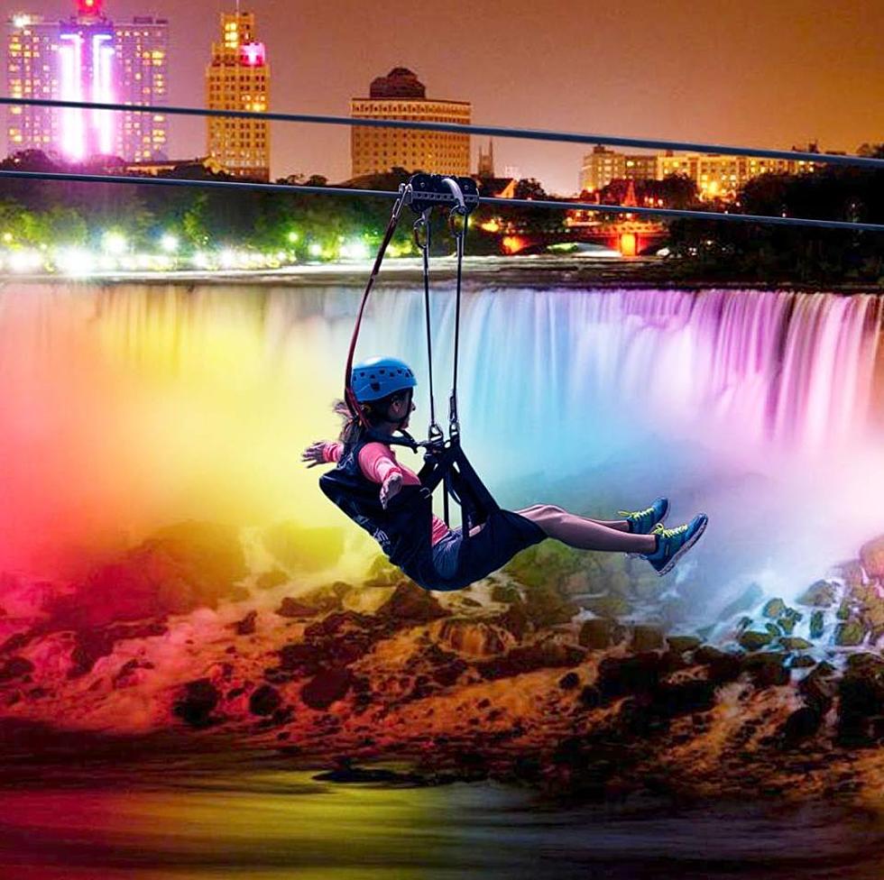 You Can Take a Night Time Zip Line Over Illuminated Niagara Falls