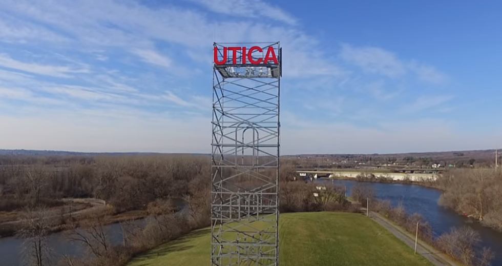 A Man Climbed To The Top Of The Utica Tower