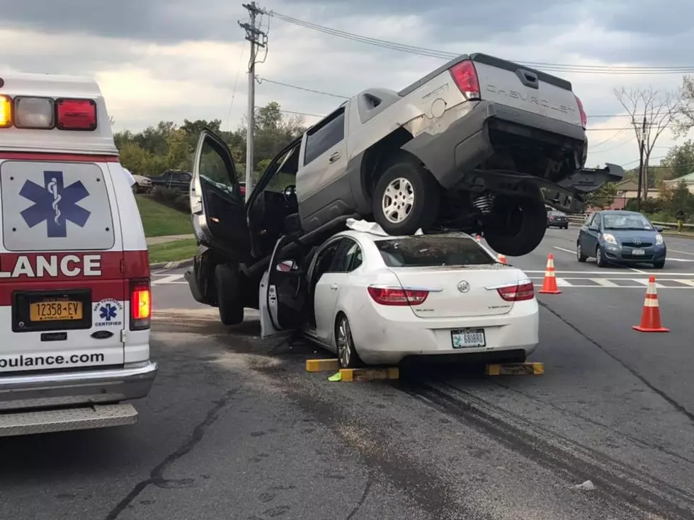 How Did A Truck End Up On Top of a Car in New Hartford