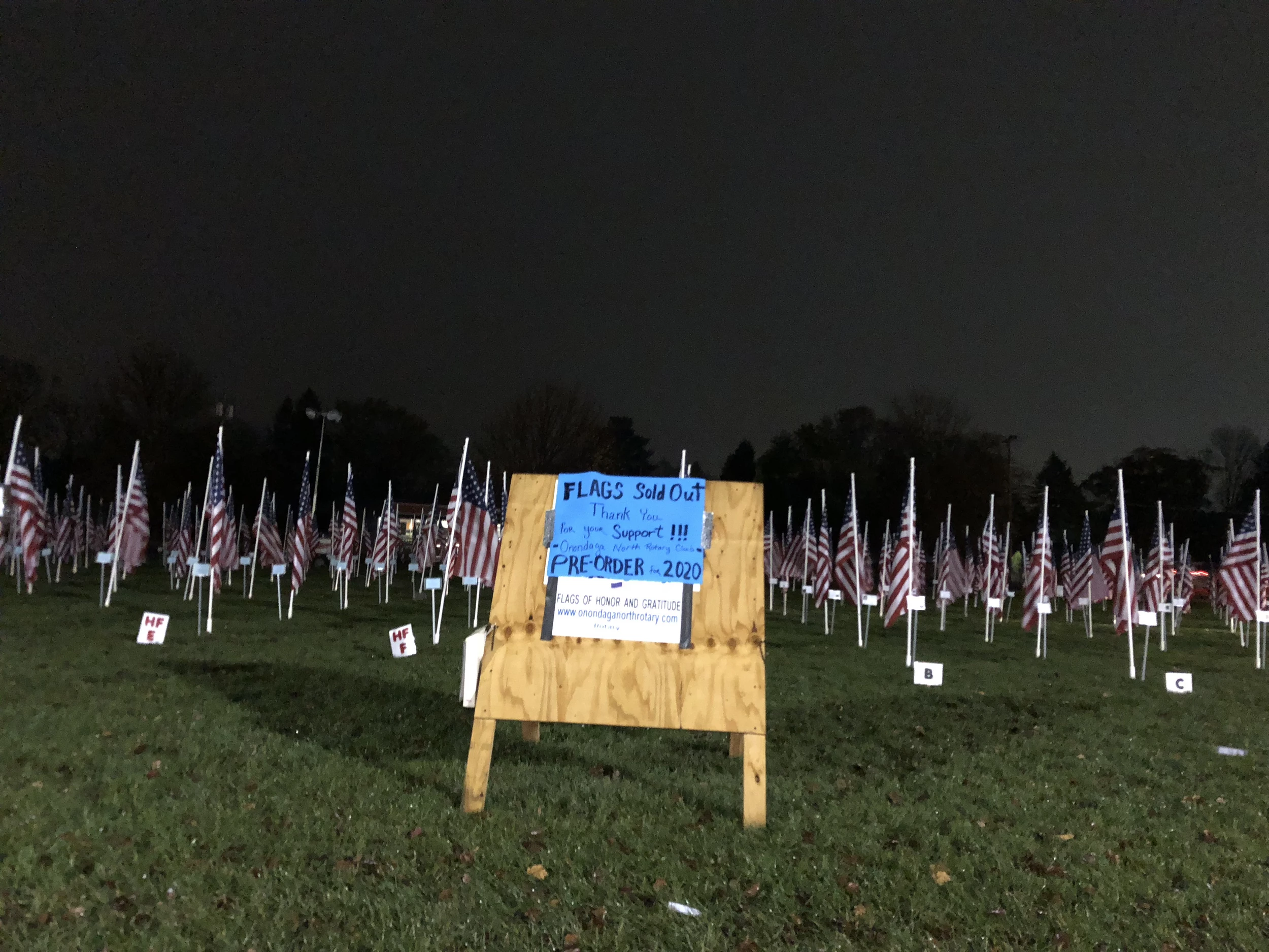 Flags of Honor and Gratitude' on Veterans Day in Liverpool