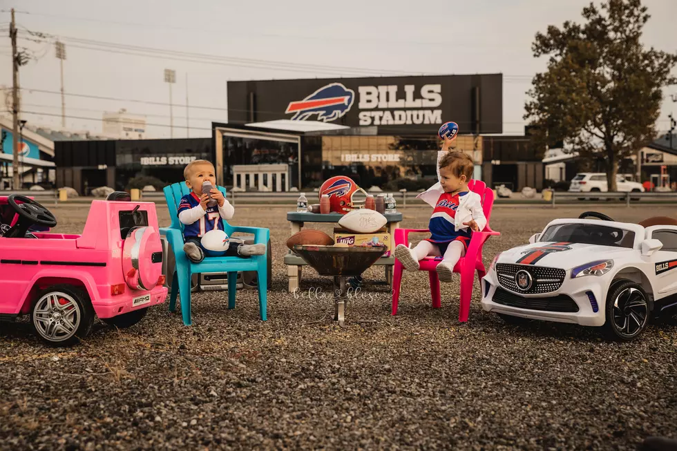 Mini Buffalo Bills Fans Tailgate at Stadium For Adorable Photo Shoot