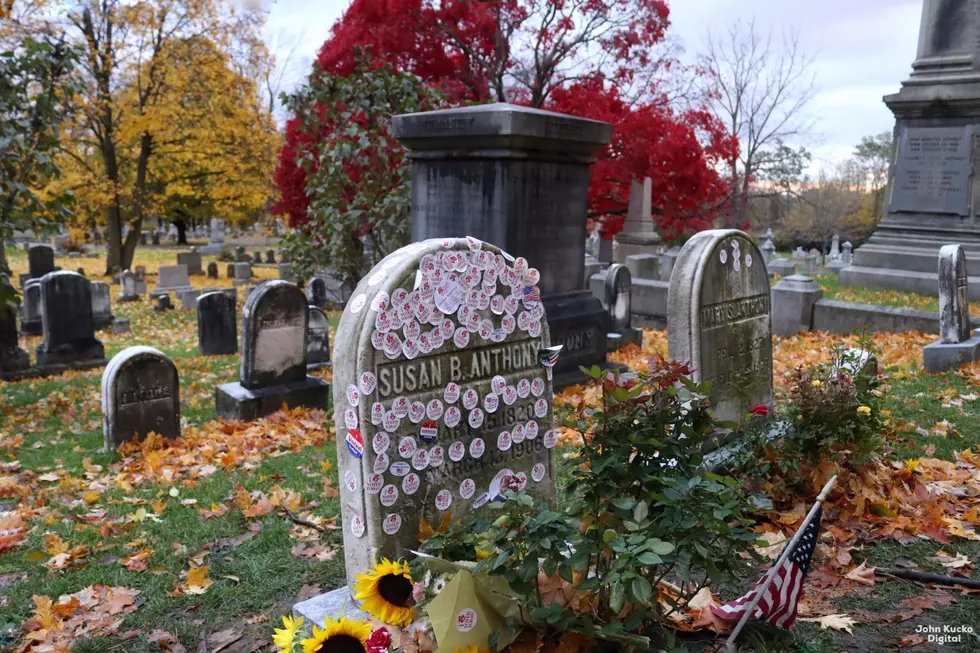 Susan B Anthony's NY Grave Covered in 'I Voted' Stickers