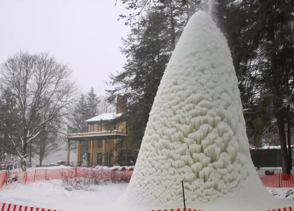 Beautiful Ice Volcano Starting to Take Shape at NY State Park