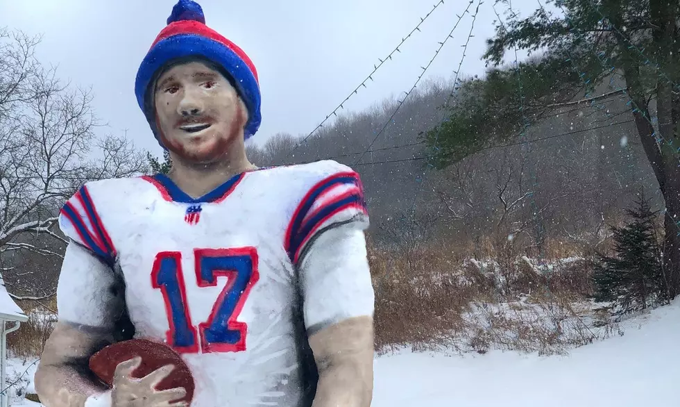 Bills Fan Builds 8 Foot Josh Allen Snow Sculpture