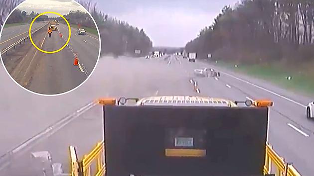 Worker Misses Scary Work Zone Crash on the NY Thruway By 20 Seconds