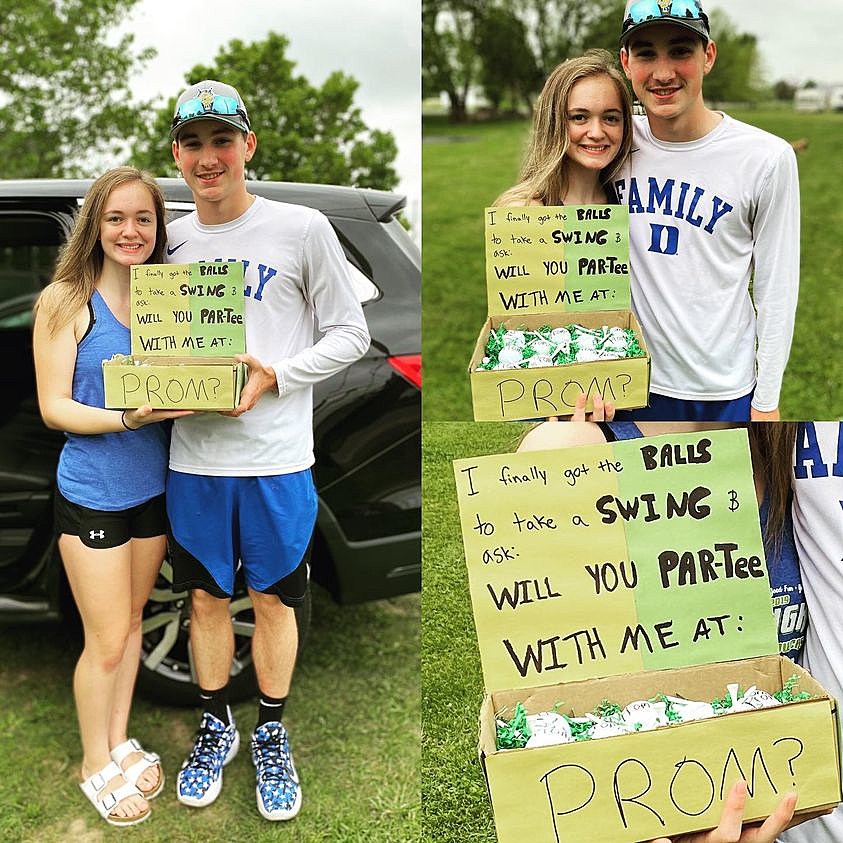 Golfing Teen Gets Balls to Ask His Girlfriend to Par-Tee at Prom picture picture