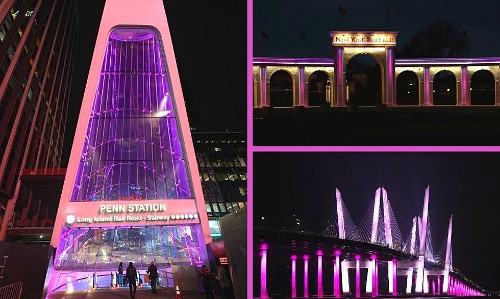 State Landmarks Light Up Pink for Breast Cancer Awareness Month