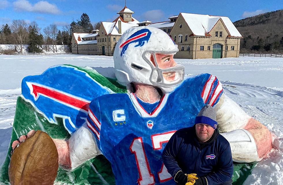 Bills Fan Carves Spectacular 8 Ft Snow Sculpture to Honor Team