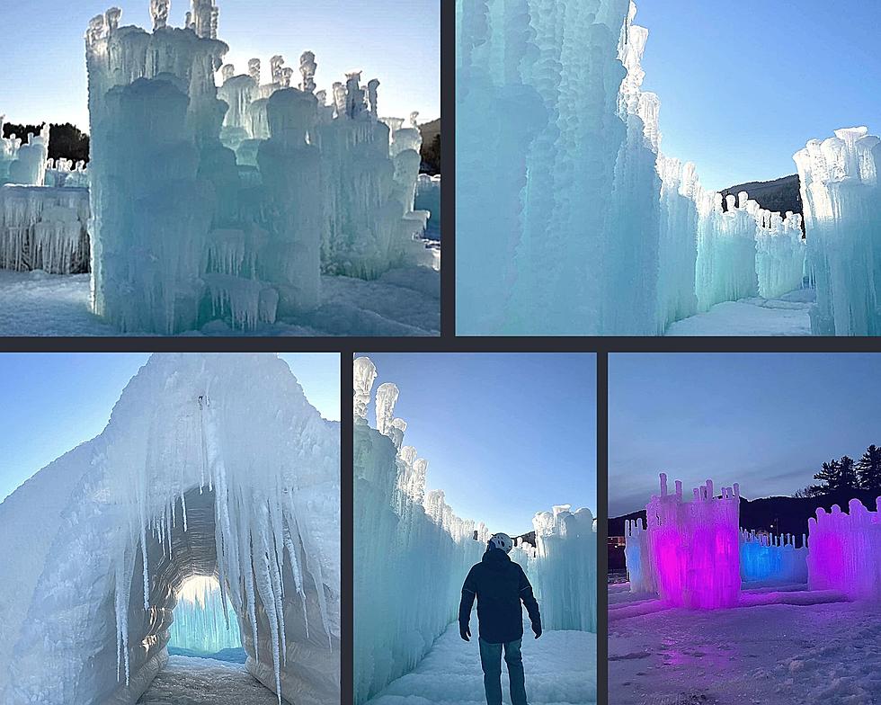 Cold Weather Helps Ice Castles Take Shape In Lake George NY