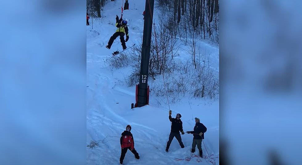 100 Skiers Stranded 2 Hours Rescued From Broken Chairlift on NY Mountain