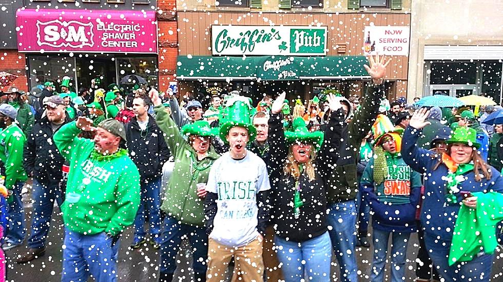 Green Beer & Snow! Up to Foot in Time for CNY St Pat Parades