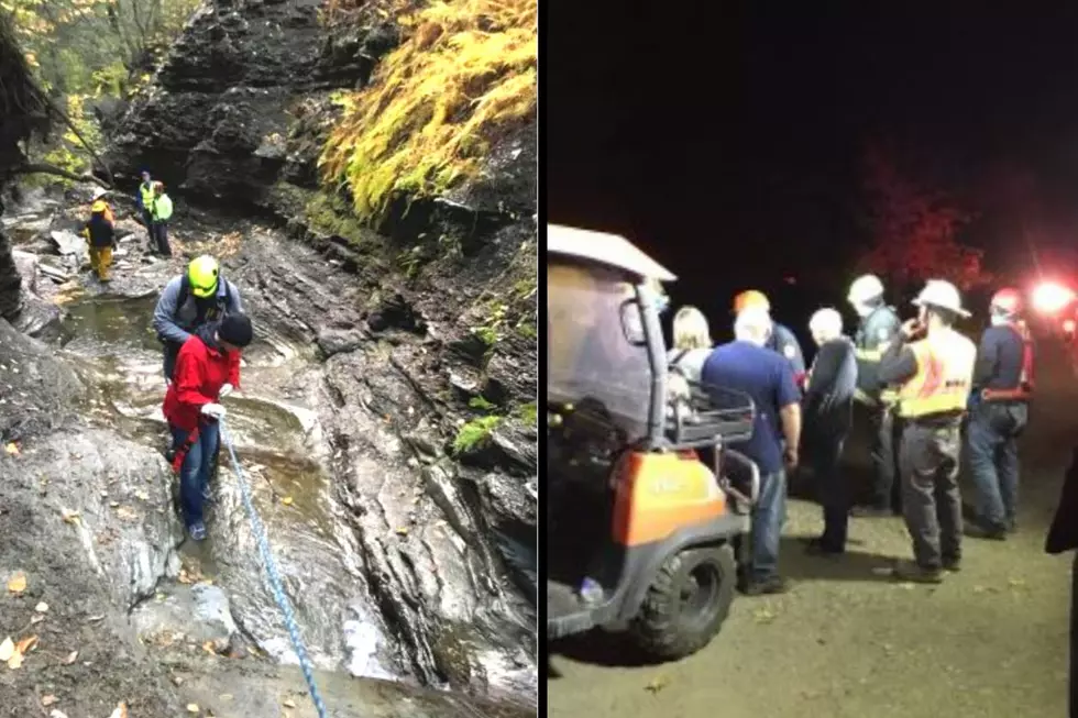 NY Forest Rangers Use Rope Rescue to Save 3 Hikers on a Waterfall