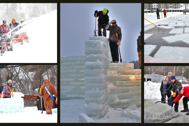 Volunteers Begin Building Famous Upstate New York Ice Palace