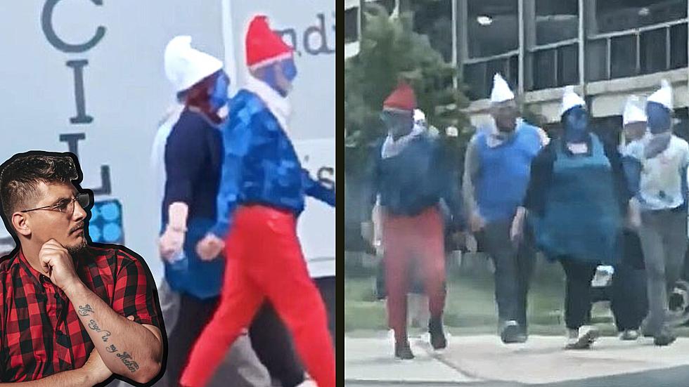 What in the Smurf? Blue Man Group Seen Walking Around Utica