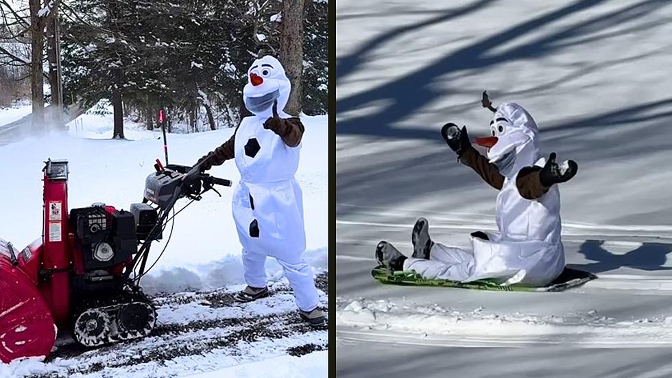 Want To Build A Snowman? Watch Olaf Enjoy A Snow Day In Upstate New York