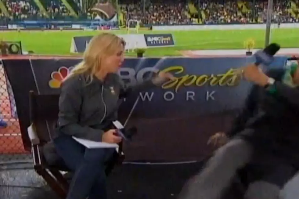 Former Olympian Falls Out of Chair During Interview