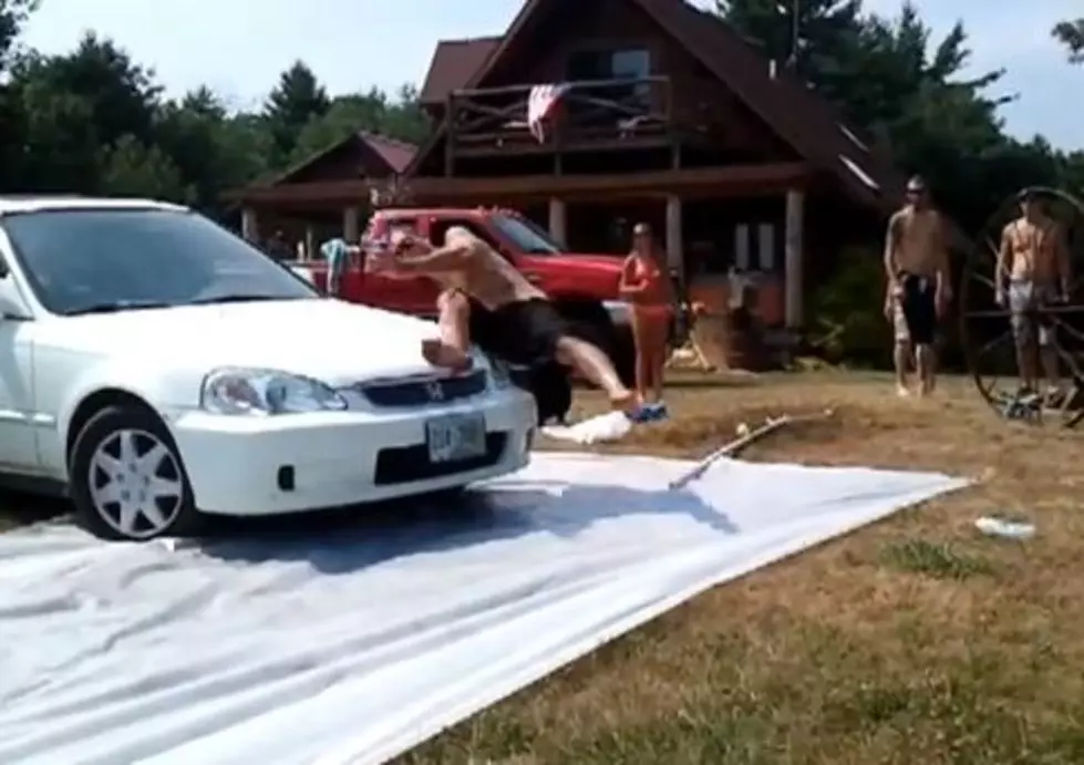 Hood Slide Goes Hilariously Wrong