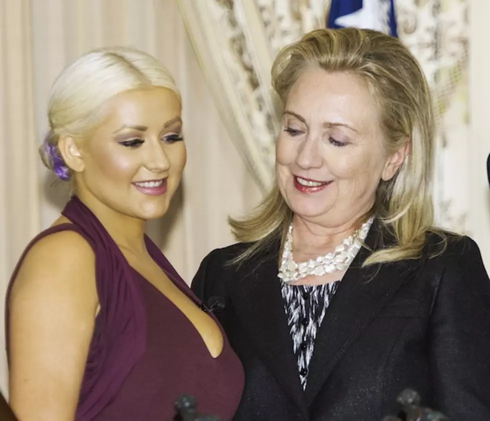 Hillary Clinton Checks out Christina Aguilera&#8217;s Massive&#8230;Singing Talent
