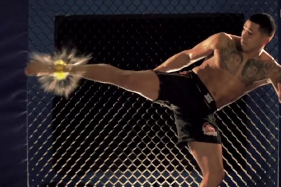 Watch This UFC Fighter Roundhouse Kick Some Eggs