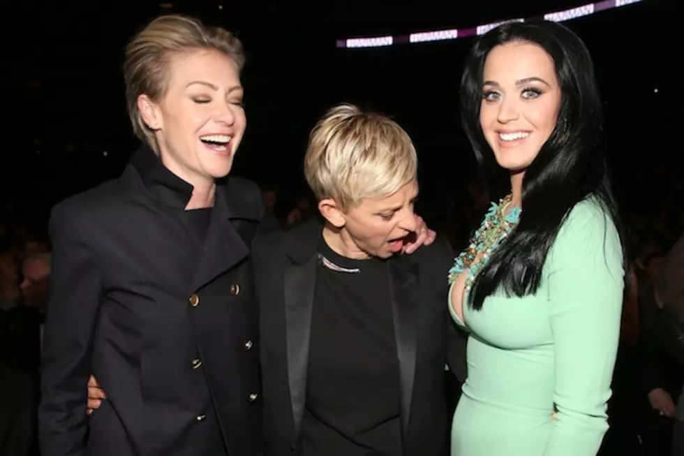 Ellen Degeneres Has the Best View of Katy Perry&#8217;s Cleavage at the 2013 Grammy Awards