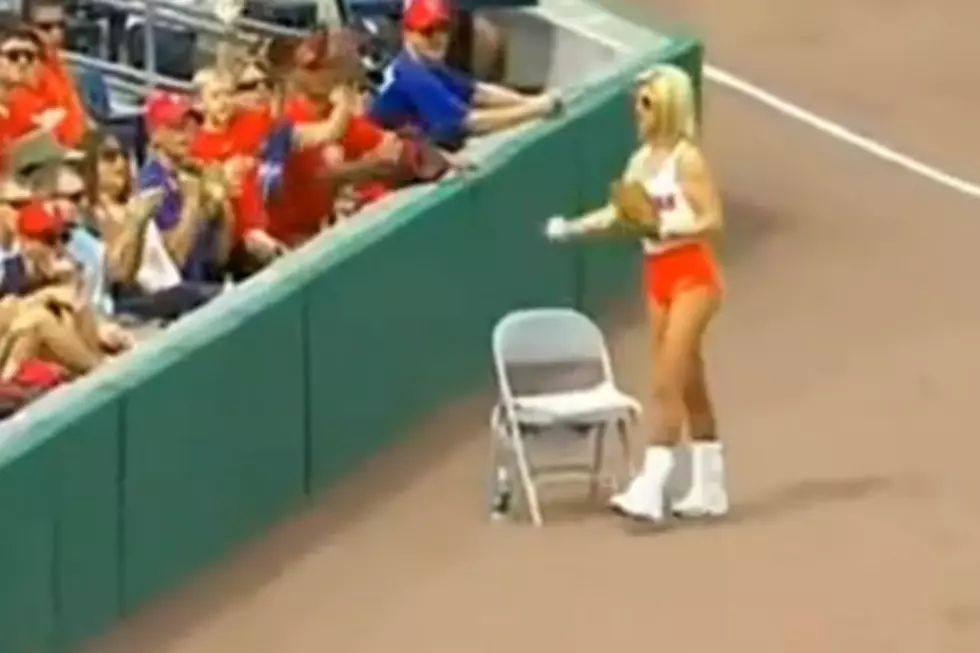 Hooters Girl Doesn&#8217;t Understand Baseball &#8212; Picks Up Live Ball During the Game