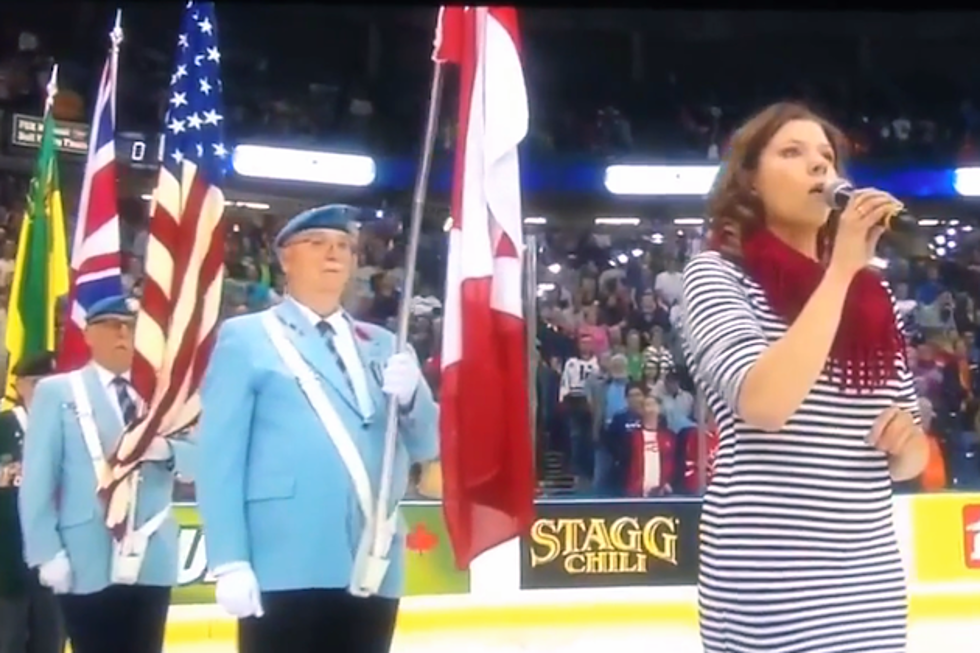 Canadian Singer Flubs U.S. National Anthem at Junior Hockey Game