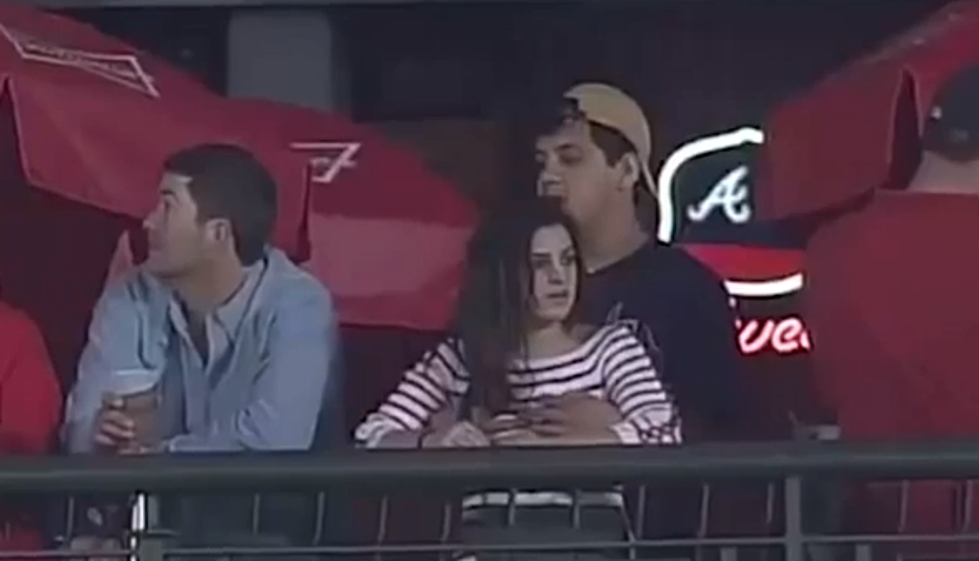 Braves Fan More Interested In Girlfriend’s Boobs Than Baseball Game