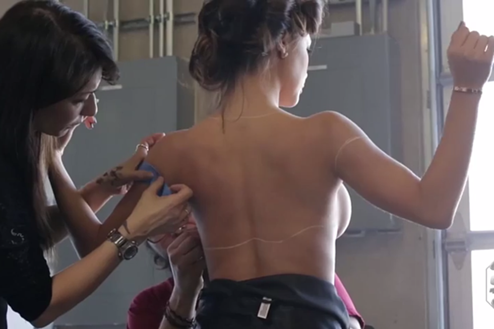 UFC Girls Arianny Celeste and Brittney Palmer Get Their Bodies Painted