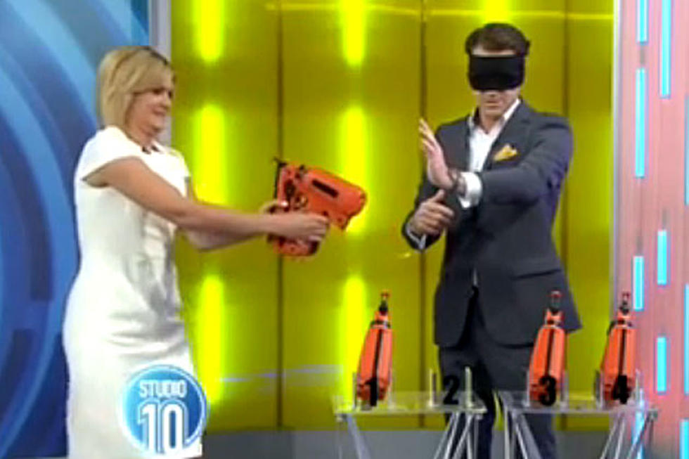 Morning Show Host Comes ThisClose to Shooting Herself With a Nail Gun