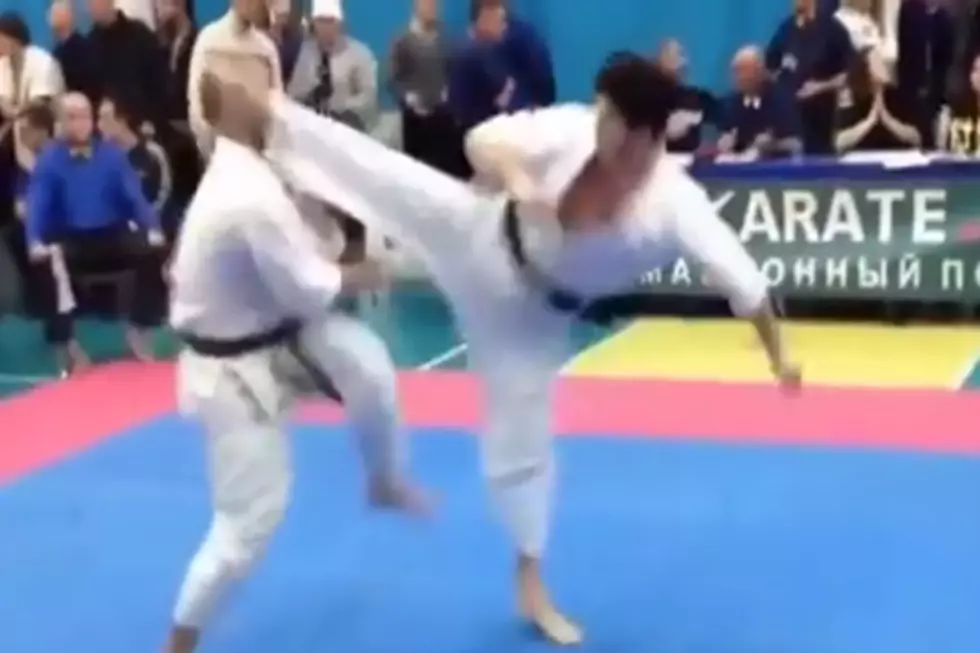 Perfectly Executed Kick Ends Karate Match in Record Time
