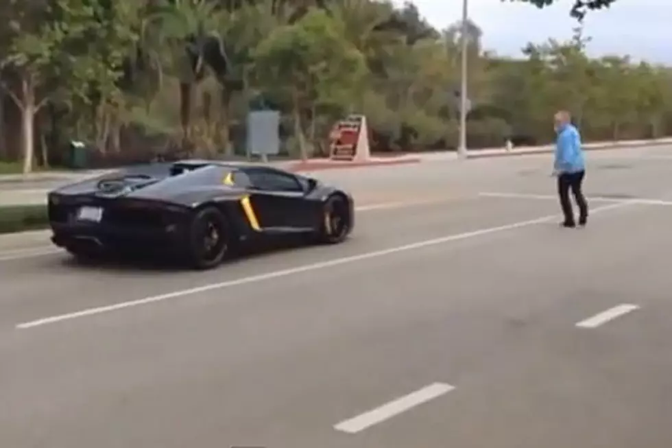 Furious Man Throwing Rock at Racing Lamborghini Is an American Hero