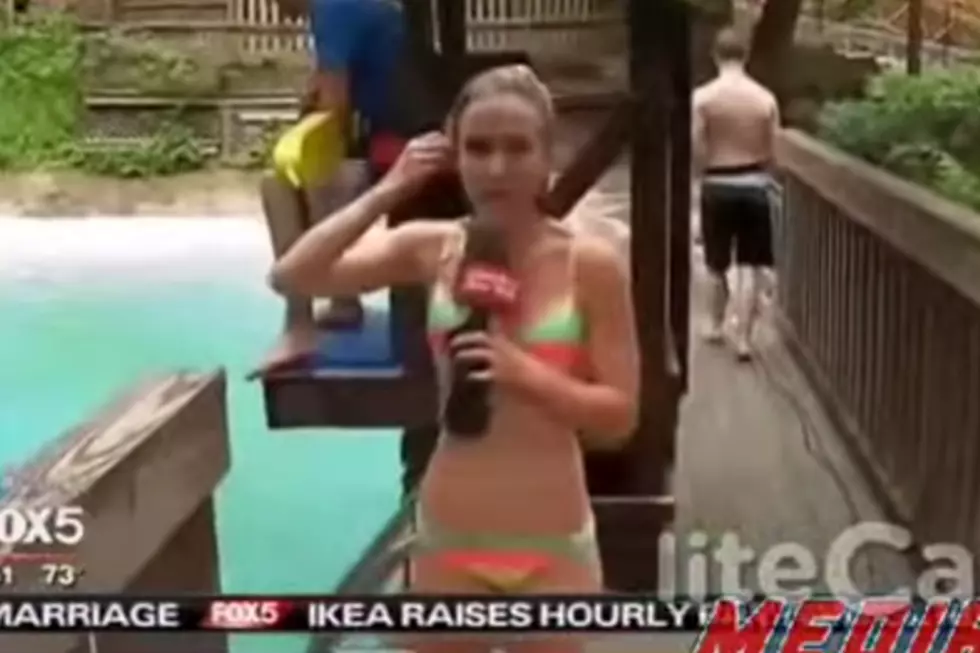 News Anchor Shamelessly Leers at Bikini-Clad Reporter VIDEO