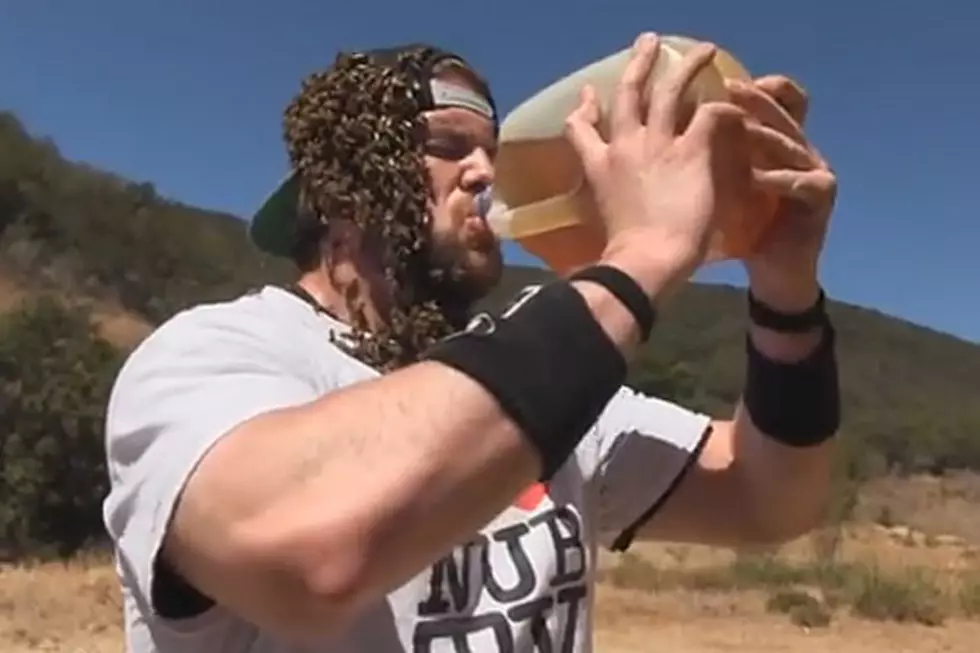 Deranged Man Drinks Gallon of Honey While Bees Cover His Face