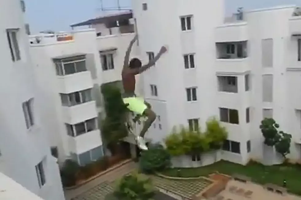 Lunatic Nails Insane Five-Story Jump Into Pool