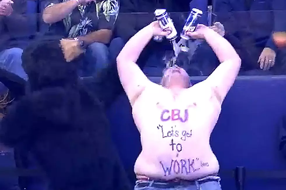 Beer-Guzzling Fat Shirtless Hockey Fan Is Way Too Excited the NHL Is Back