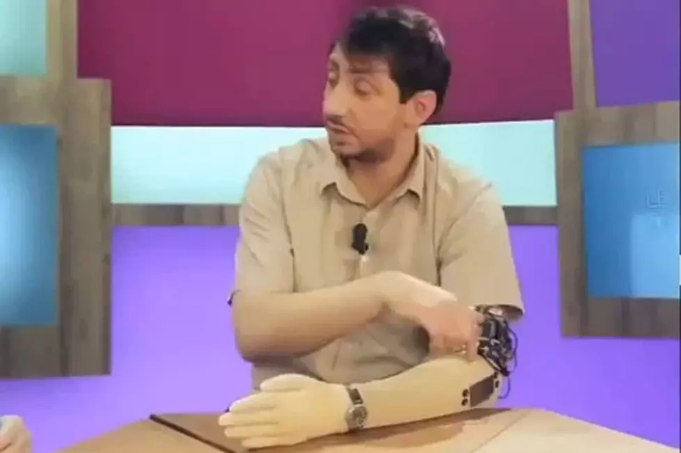 Guy's Mechanical Arm Masturbates During Live TV Appearance