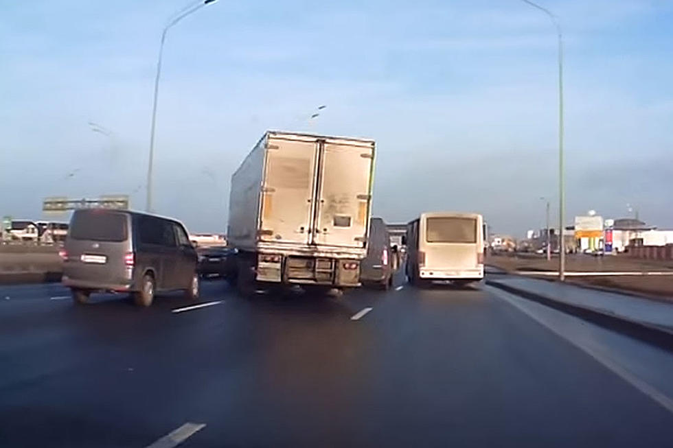 Swerviest Trucker Ever Deftly Avoids Causing Colossal Crash