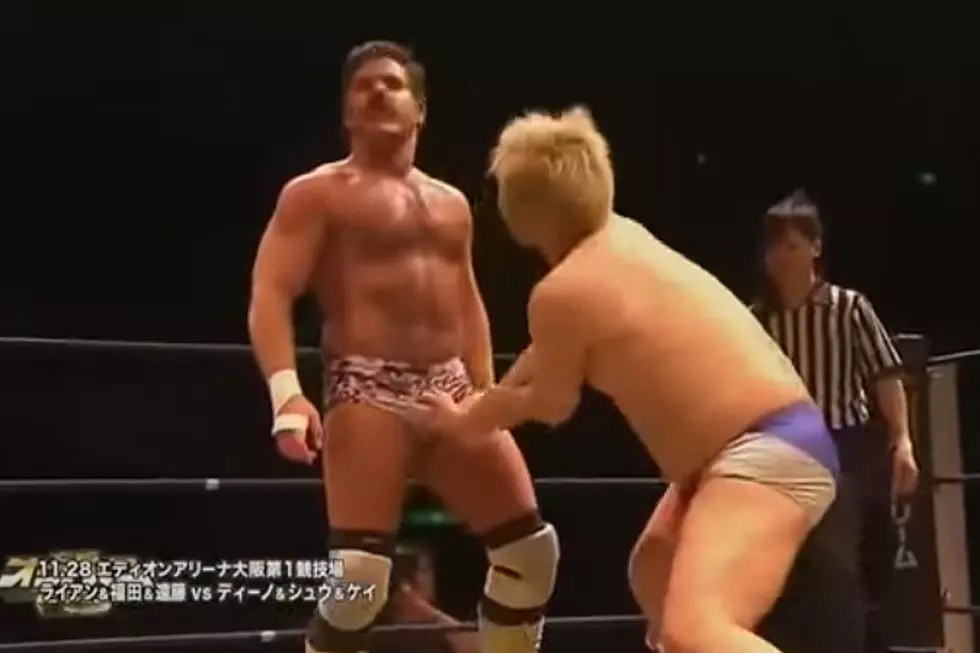 Wrestler Uses the "Tallywacker"