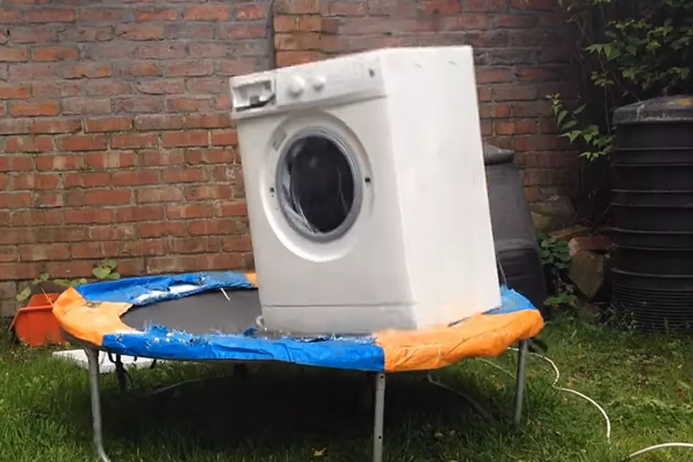 Washing Machine With a Brick on a Trampoline Is Violently Magical