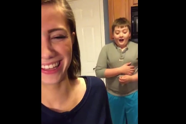 Girls Supremely Loud Fart Leaves Brother TongueTied