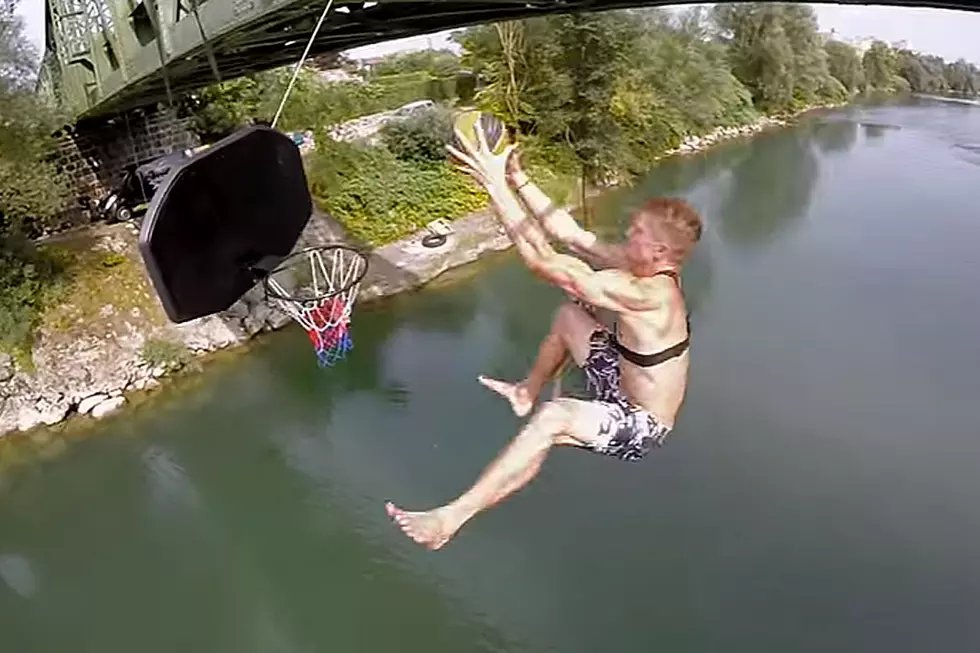Dunking Basketballs While Jumping Off a Bridge Is Every Adrenaline Junkie’s Dream