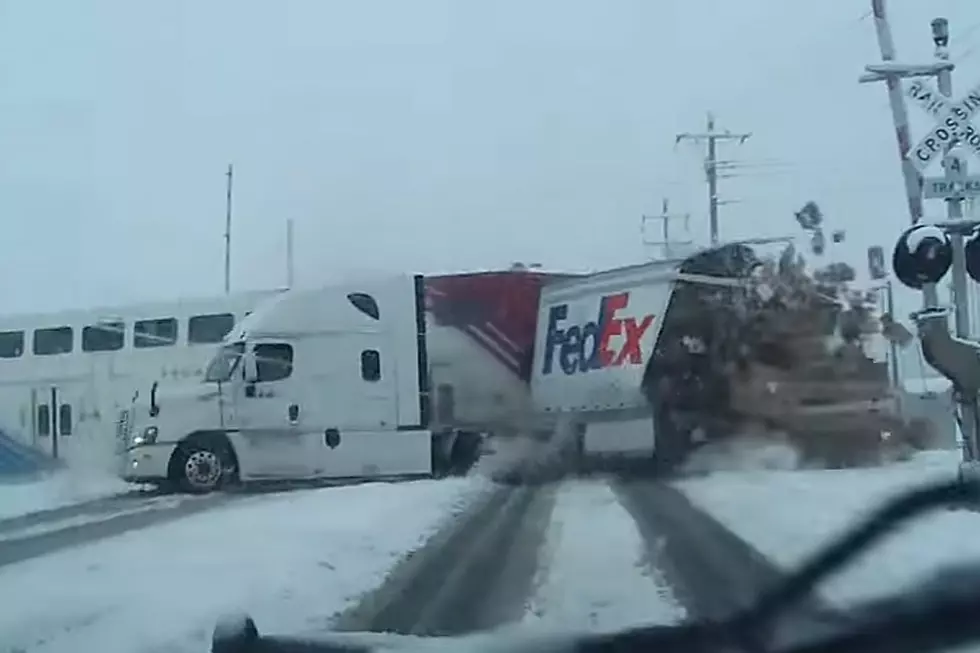 Watch Intense Footage of Speeding Train Plowing Violently Through FedEx Truck