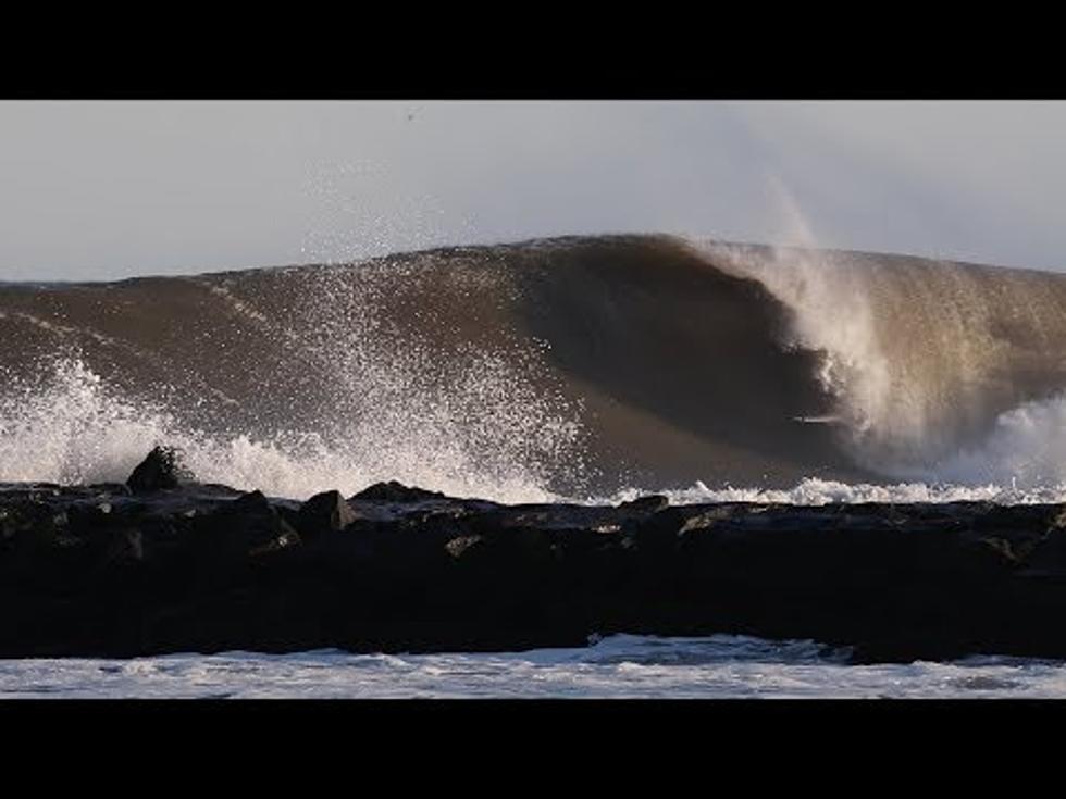 Pro Surfer Kelly Slater Catches Huge Wave on the Jersey Shore