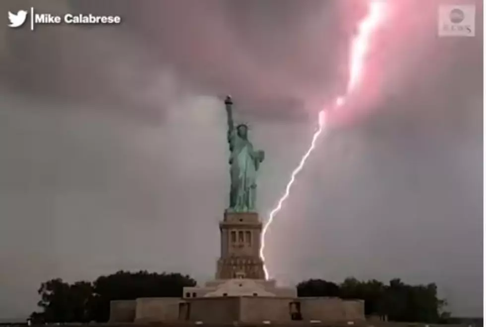 Check Out Lightning Strike at Statue of Liberty