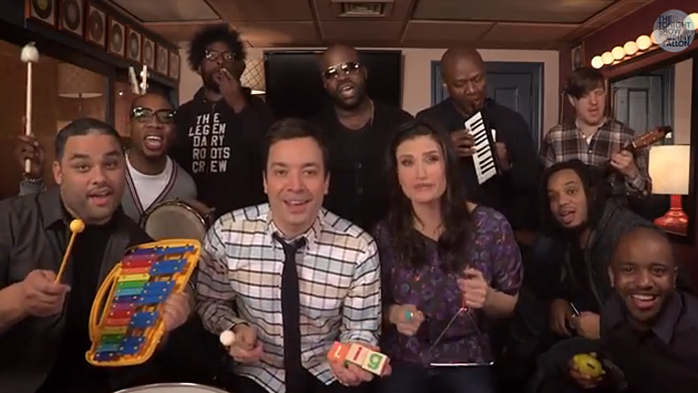 Idina Menzel Performs ‘Let It Go’ with Jimmy Fallon and The Roots Using Classroom Instruments [VIDEO]