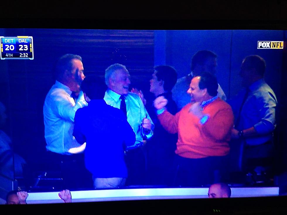 Christie Celebrates Another Cowboys Win